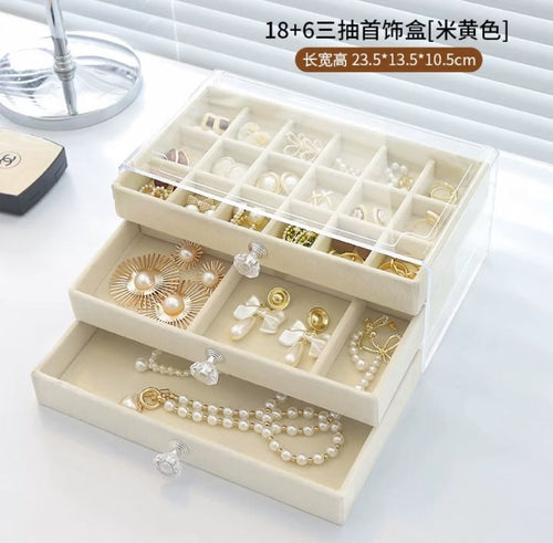 3段引き出し式 ジュエリーボックス 大容量 アクセサリー収納ケース