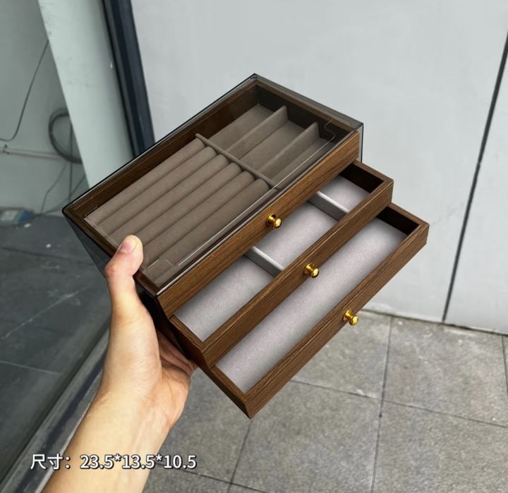 3段引き出し式 ジュエリーボックス 大容量 アクセサリー収納ケース
